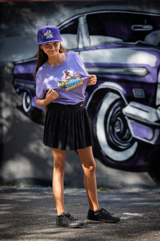 Tričko komiks dětské fialové