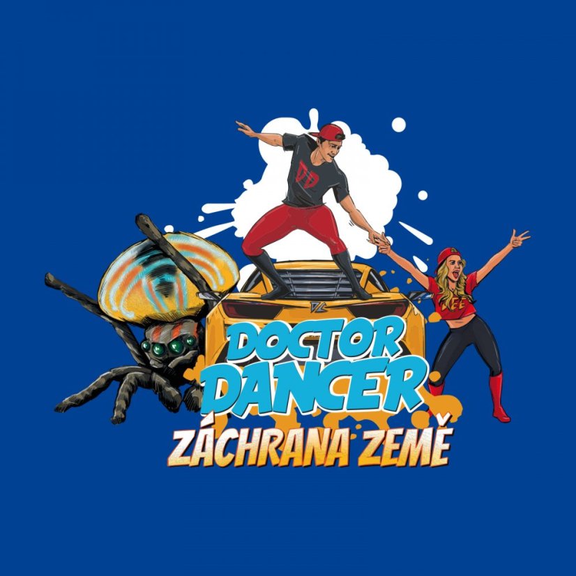 Mikina komiks modrá - Velikost: XXL