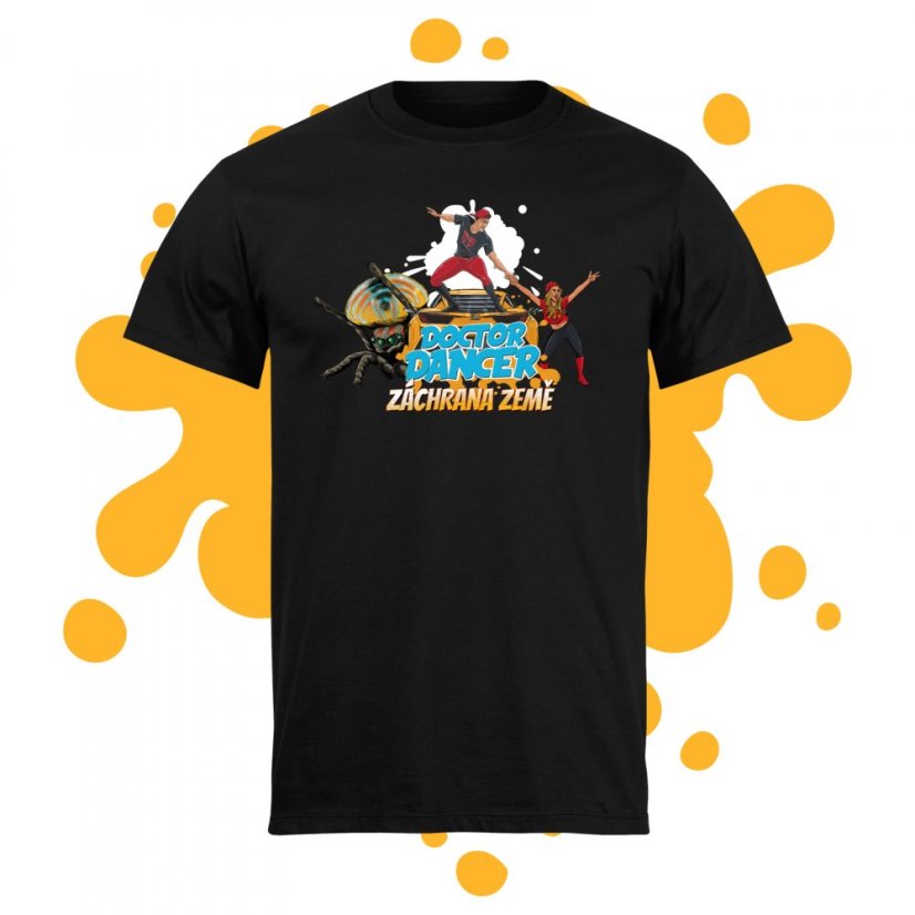 Tričko komiks dětské černé - Velikost: děti 7 - 8 let