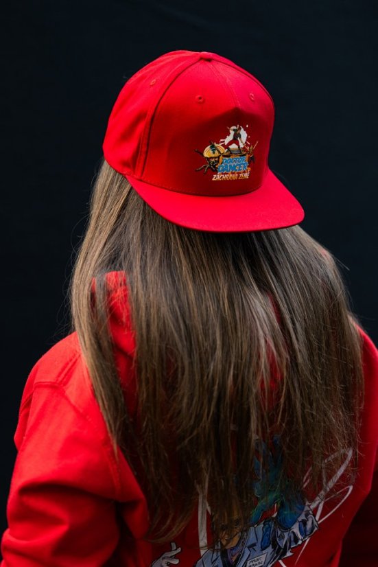 Snapback komiks červená - Velikost: UNI