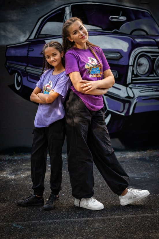 Tričko komiks dětské fialové