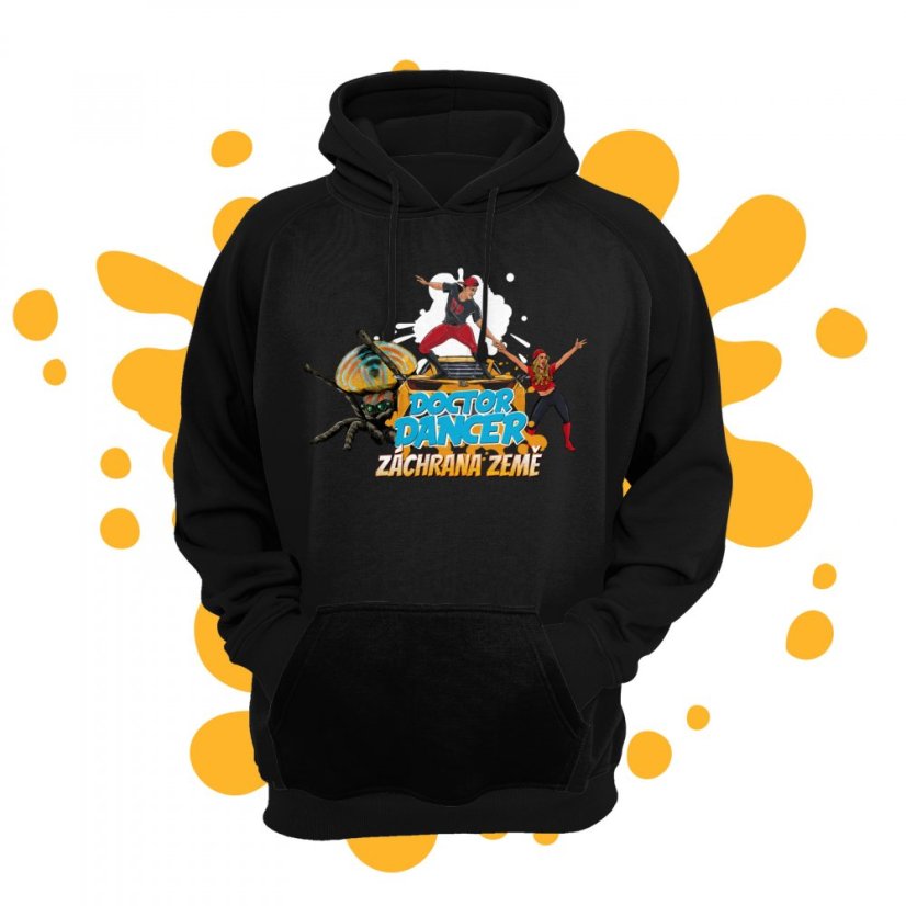 Mikina komiks černá - Velikost: XXL