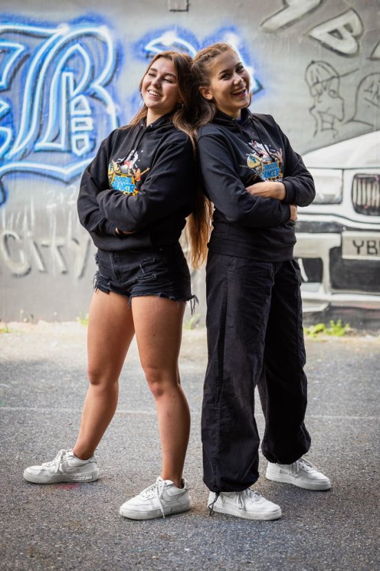 Mikina komiks modrá - Velikost: XXL