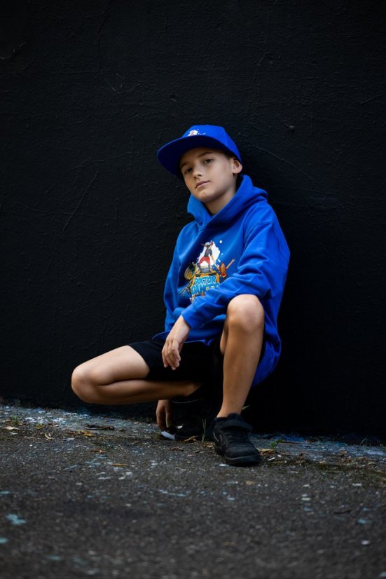 Mikina komiks modrá - Velikost: XXL