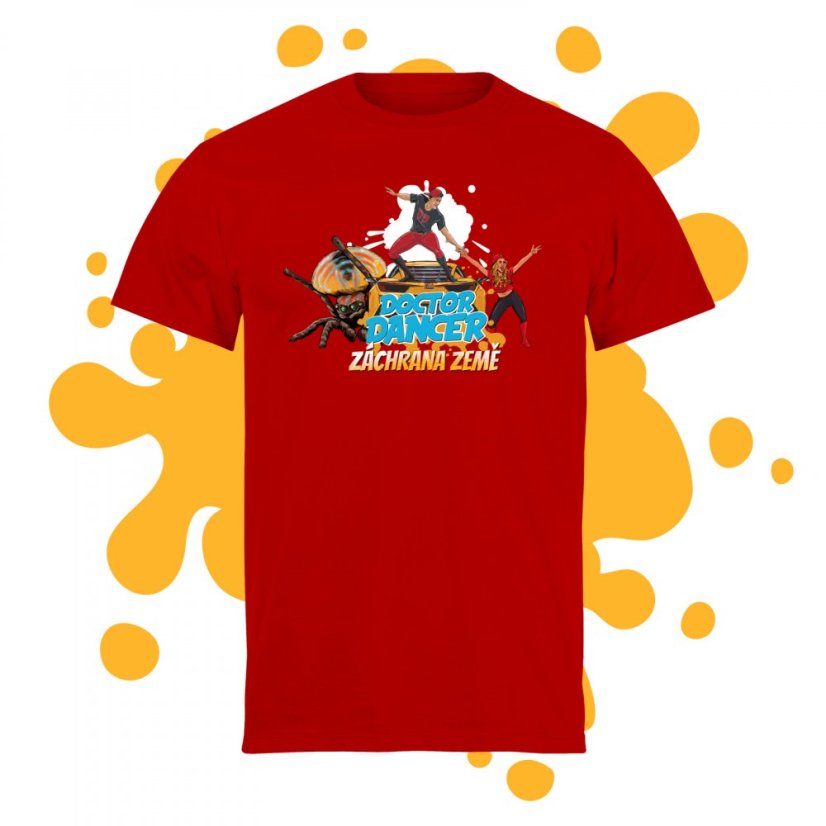 Tričko komiks dětské červené - Velikost: děti 7 - 8 let