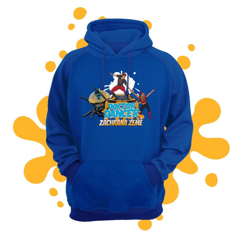 Mikina komiks modrá - Velikost: XXL