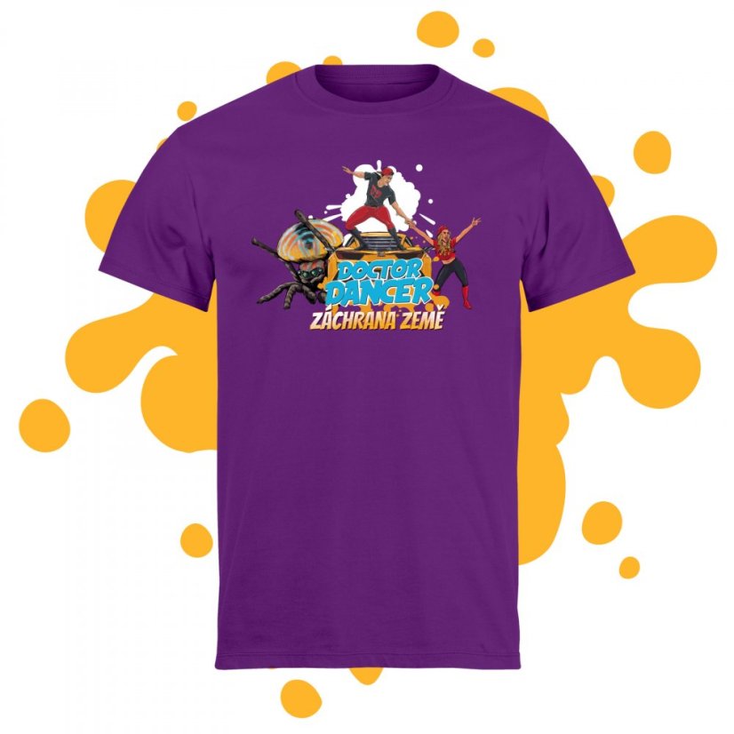 Tričko komiks dětské fialové