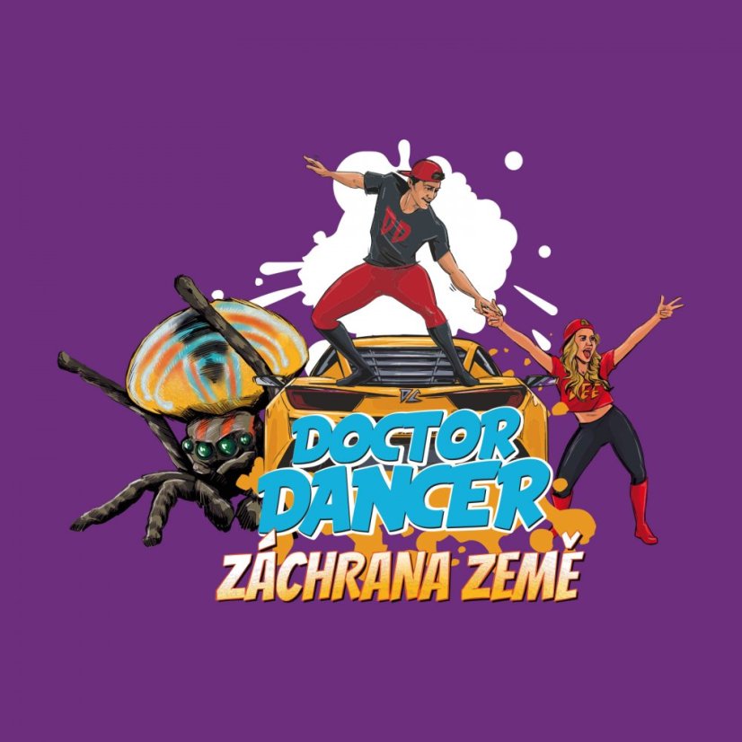 Tričko komiks dětské fialové