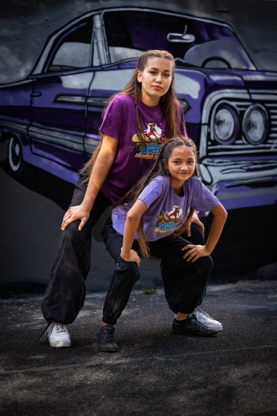 Tričko komiks dětské fialové