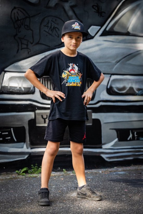 Tričko komiks dětské fialové